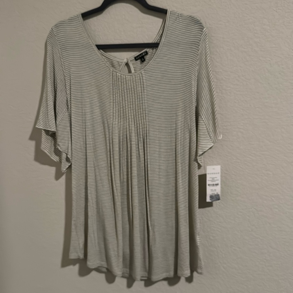 Hannah Striped Pleated Blouse